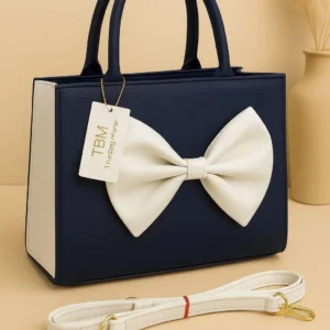 women’s pu leather plain handbag with top handle